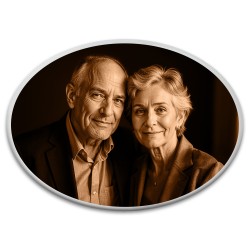 Zdjęcia podwójne na porcelanie owalnej